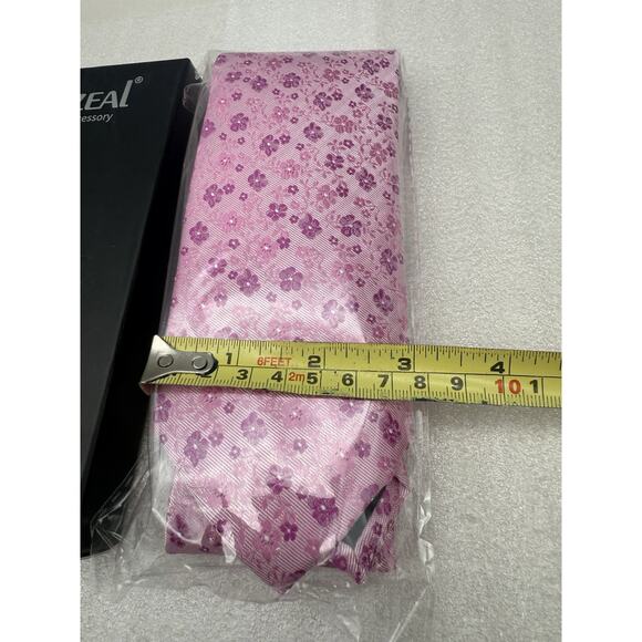 Alizeal Mens 3.15inches Exquisite Floral Tie w/Small Flower Printed Pink *READ.. - Picture 4 of 6